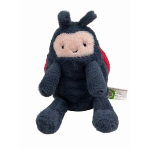 Giggle Scape Ladybug Plush Stuffed‎ Animal Black Red 7" Soft Toy